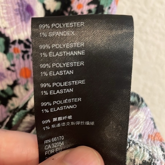 Anthropologie Women Tank Top Medium Black & Pink Chalmers Floral Cottagecore - Picture 12 of 16